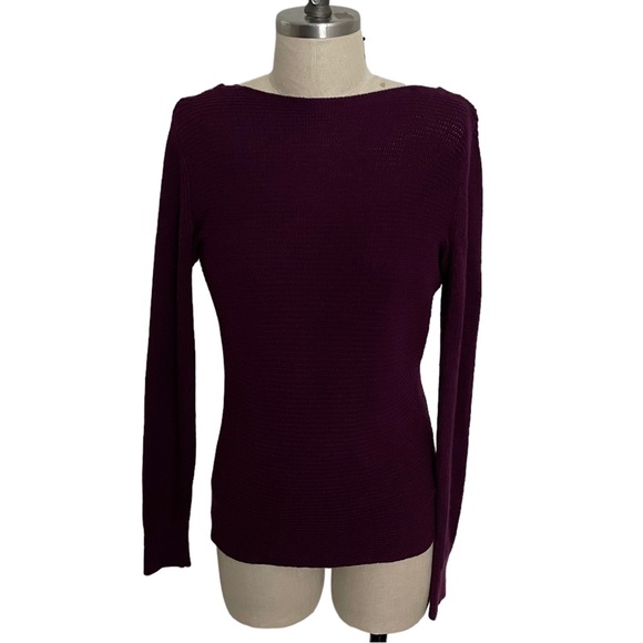 WHBM Purple Boatneck Sweater with Cross-Back Detail Size XXS - Picture 1 of 11